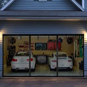 Juyezodu 614160918565 Magnetic Garage Screen Door For 2 Car 19x9ft Durable Heavy Duty Fiber