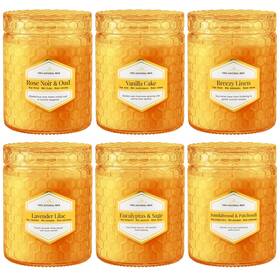 Ca01057us Jxdlsq 6 Pack Amber Glass Scented Candles For Home 5.5 Oz Soy Wax