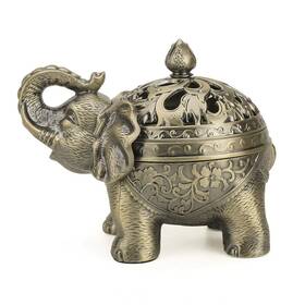 E-ih-01 K Cool Metal Backflow Incense Holder Elephant Cone Coil Burner Ash Catcher W