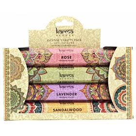 Karma Scents 732943631446 Incense Sticks 56 Count Variety Pack Rose Jasmine Sandalwood Lavender