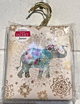 95354 Kate Windgate Hanging Sachet Jasmine Scented Lot Of 4 Closet Dressers Elephant Print