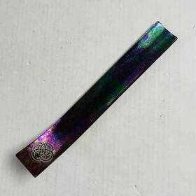 87024 Kheops International Glass Incense Holder Iridescence Shine Dolphin 10.5 Inch