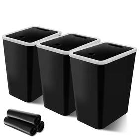Hauek2ap0 Kifmurase 664469 1 3 Pack Small Trash Can 4 Gallons Bathroom Garbage With Lid Press-top Pl