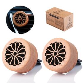 Kilostep2209265 Kilostep Essential Oil Car Diffuser 2 Pcs Elegant Aromatherapy Wood With