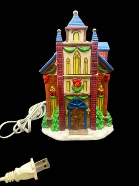 Kmart 042738986027 Vintage Electric Christmas Holiday Potpourri Pot Church 8 Inch Tested Working With Box