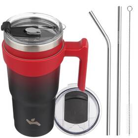 Konokyo 897114976187 20 Oz Tumbler With Handle And 2 Straw Lid Insulated Water Bottle S