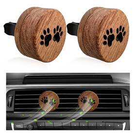 Kvaey-3882wc Kvaey 2 Pcs Wood Car Essential Oil Diffuser Wooden Aromatherapy Footprints