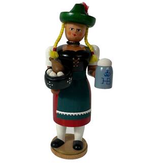 Kwo 014716102442 Standing Wooden Waitress Incense Burner Smoker Made In Germany 8.5 Inch