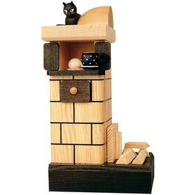 Kwo 022917758078 Natural Tiled Stove With Wood German Christmas Incense Smoker 8.3 Inch
