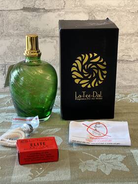 La-tee-da 767151502660 Elite Series Inch Shimmer Green Glass Effusion Fragrance Lamp And Wick