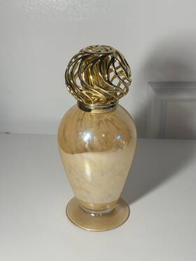 La-tee-da 767151505012 La-tee-da Diffuser Glass Art Beige/gold Full Effusion Lamp Fragrance Bottle