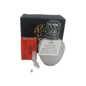 50231 La-tee-dah Mini White Clouds Lamp Cathedral Crown Pewter