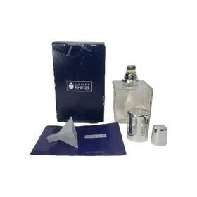 004198 Lampe Berger Clear Glass Oil Lamp Square Cube Encrier Transparent Funnel &burner