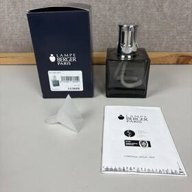113605 Lampe Berger New Box Fragrance Diffuser Smoky Gray Onyx Glass Cube Alcohol Lamp