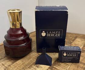 Lampe Berger 127290337740 Fragrance Oil Lamp Paris Red Glass Rounded Top Gold With Funnel