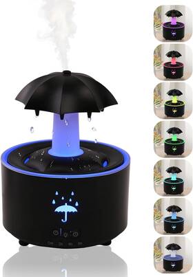 Lanxud 764827387620 Rain Humidifier Oil Diffuser Raindrop Essential Aromatherapy For B