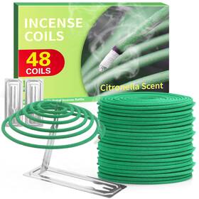 Lasenteur 738866731546 Citronella Coils Incense Coil Outdoor 48 Pcs With 2 Holders