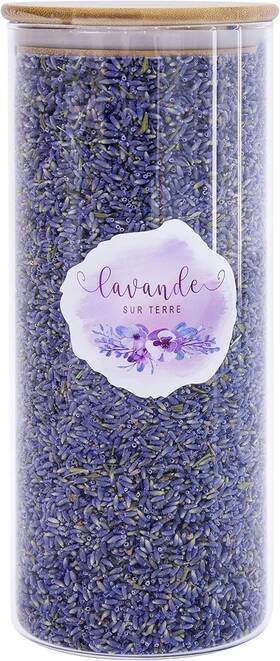 Dd2100035 Lavande Sur Terre 8 Cups Lavender In Large Glass Bottle Highland Dried