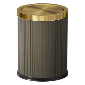 Leasylife 707091483834 15l/4gal Gold Bedroomtrash Can Bathroom Garbage With Lid Small T