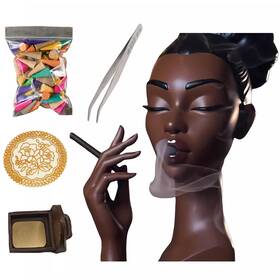 Leatherleafworth 762147341032 Elegant Head Incense Black Woman Burner Modern Design Stylish Holde
