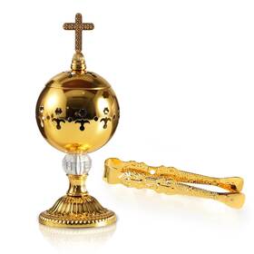 Hemindamai2000325426 Lemitung Traditional Incense Burner Gold Charcoal Censer With Clip Aromat