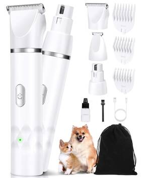 Hy-x10w Lexflext 3 In 1 Small Dog Grooming Kit 2 Speed Rechargeable Hair Clippers With Gu
