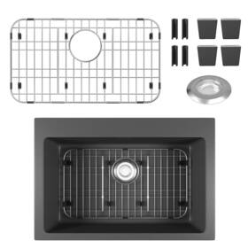 Locvcda 717019278961 Stainless Steel Sink Protector 23 Inch X 13 With Rear Drain Metal Rack For