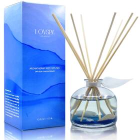 Lovspa 688039940759 Reed Diffuser Set Escape Beach Getaway Scented Oil With Sticks Hom