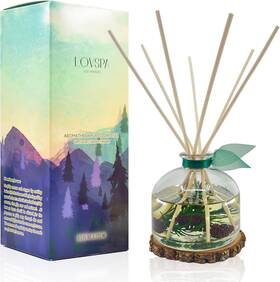 Lovspa 688039941138 Reed Diffuser Set Winter Forest Pine Scented Oil With Sticks An