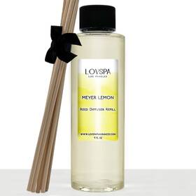 Lovspa 688039943422 Meyer Lemon Reed Diffuser Oil Refill With Replacement Sticks Clean Re
