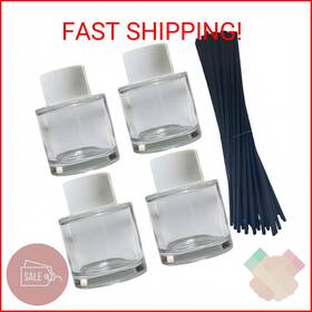 Lsxhxlxy P4-2025619 4pcs Reed Diffuser Bottles Empty 20pcs Stick Bottle Cap