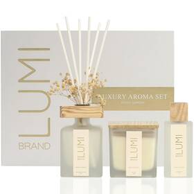 Aroma01 Lumi Brand Luxury Aroma Set Scented Reed Diffuser 200ml Wood Wick Soy Candl