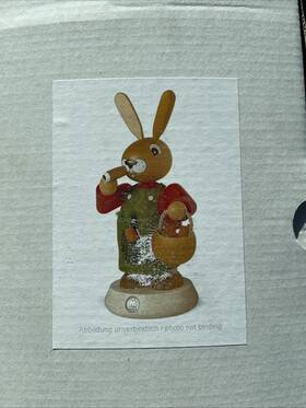 Mu-42424 M Ller German Incense Smoker Easter Bunny Height 19 Cm / 7 Inch Orig . Mu 42424 New
