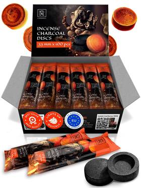 M. Rosenfeld 720955202572 Charcoal Discs To Burn Incense - 100 Pcs For Burning 33 Mm