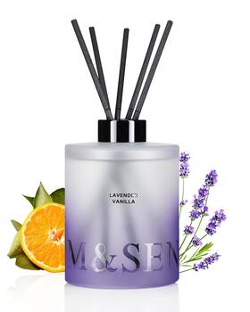 Msrd0309 M&sense Lavender Vanilla Reed Diffuser Set 16.9 Fl Oz Longlasting Home Scent Wi