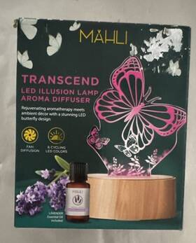 Mahli 680079013943 Transcend Aroma Diffuser 6 Color Cycling Led Lights Lavender Oil Nib