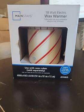 Mainstays 049696127967 Wax Warmer 18 Watt Christmas Candy Cane