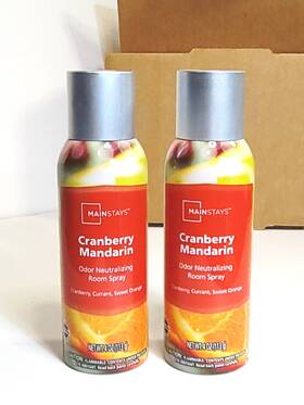 Mainstays 721366001882 Cranberry Mandarin Odor Nutralizing Room Spray Pack 2