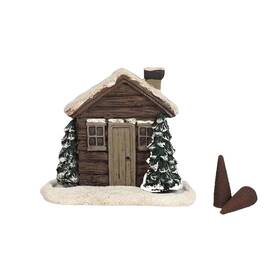 Fws-0 Maiqidd Log Cabin Incense Burner Christmas Village Houses Resin Home
