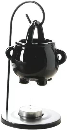 Mk-2302 Makimoo Hanging Pagan Cauldron Oil Burner Black Wax Warmer Aroma Diffuser
