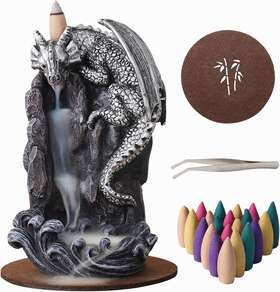 Makouyu 696567538263 Dragon Backflow Incense Holder Waterfall Burner With 100