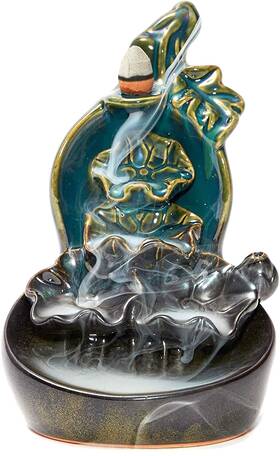 Manufactured By Juvo Plus Inc. 843128105666 Incense Burner Holder Ceramic Backflow Waterfall For Cones And Sticks 15
