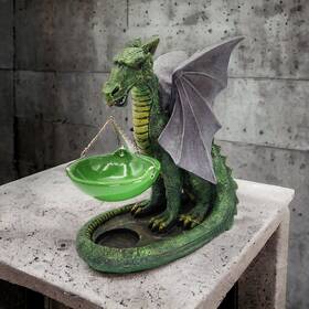 Jwh01 Marex Dragon Scented Oil Wax Tart Warmer Uses Tealight Candles Figure With Bowl