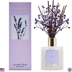 B0995hpzhl Martha Stewart Premium Reed Diffuser Set With Babys Breath And Lavender Thyme Scent 6.7oz