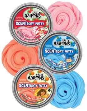 Cae-scn-br001-on001-sr001-3 Mattys Toy Stop Crazy Aarons Scent Sory Putty Mini Pink Orange Blue Red Green