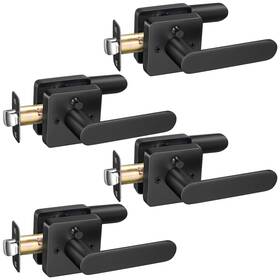 Mensarix Sy2168-bk4 Matte Black Door Handles Interior For Bedroom And Bathroom 4 Pack Heavy Duty