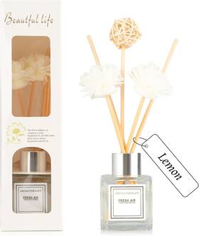 Xx0235-1 Meschett Reed Diffuser Set 1.7 Oz Scent With Sticks Lemon For Bathroom