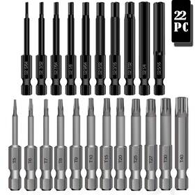Mgtgbao020 Mgtgbao 657390880073 22pc Torx Head Screw Driver Bit Set And Hex Allen Wrench Drill