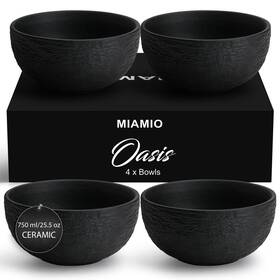 Mm-190 Miamio 25.5 Oz Set Of 4 Ceramic Bowls Ideal For Salad Soup Cer
