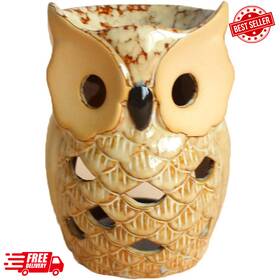 Monmob 711181219951 4.7 Inch Ceramic Owl Oil Warmer Aromatherapy Burner/tea Light Candle Holder